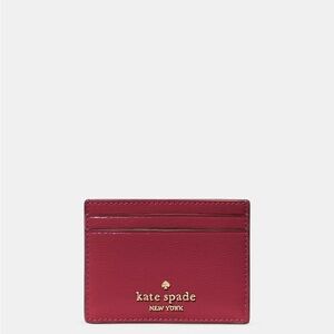 Kate Spade Madison Small Slim Card Holder in Red Jam NWT